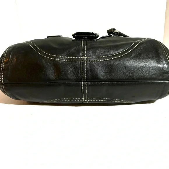 Coach vintage black leather shoulder handbag - Picture 3 of 12
